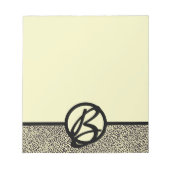 Bloc-note Monogramme personnalisé crème noir léopard (Devant)