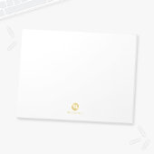 Bloc-note Monogramme personnalisé de luxe blanc et or