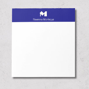 Bloc-note Monogramme personnalisé de luxe bleu marine