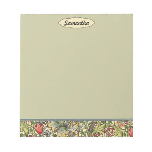 Bloc-note Monogramme personnalisé floral vintage de Morris