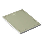 Bloc-note Monogramme personnalisé | Initiale élégante vert s (Incliné)