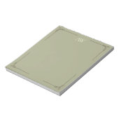 Bloc-note Monogramme personnalisé | Initiale élégante vert s (Tourné)