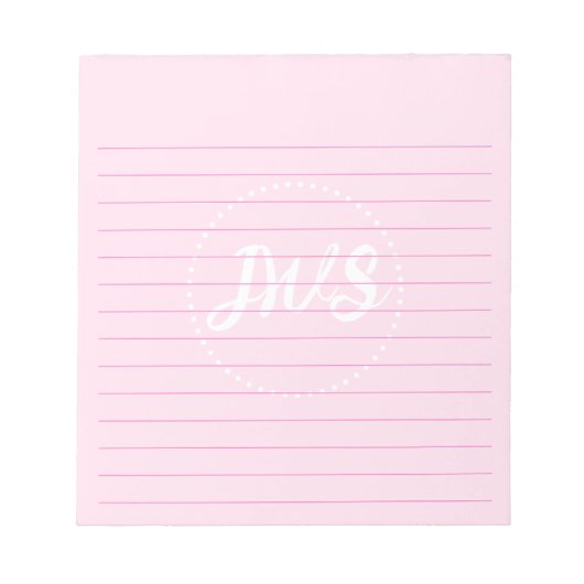 Bloc-note Monogramme personnalisé simple (Devant)