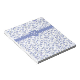 Bloc-note Monogramme personnalisé sur Motif périphérique ble