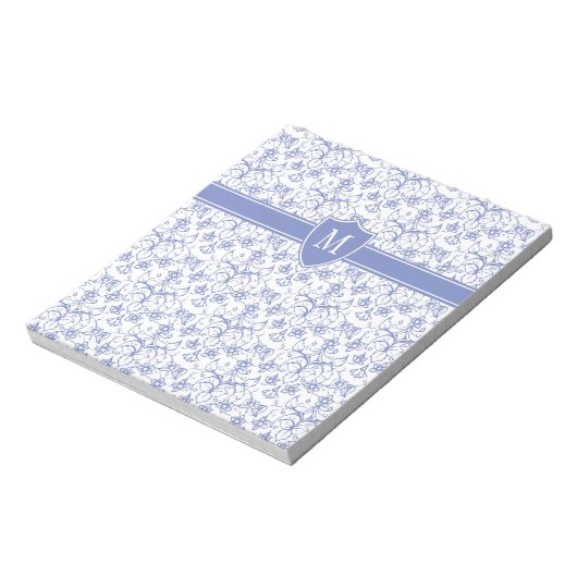 Bloc-note Monogramme personnalisé sur Motif périphérique ble (Tourné)