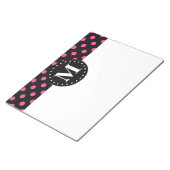 Bloc-note Monogramme Pois noir rose chaud (Incliné)