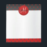 Bloc-note Monogramme Pois rouge et noir<br><div class="desc">Bloc-notes prêt à vous permettre de personnaliser. 📌 Si vous avez besoin d'une personnalisation plus poussée, cliquez sur le bouton "Cliquez pour Customiser plus loin" ou "Customiser ou modifier la conception" et utilisez notre outil de conception pour redimensionner, faire pivoter, modifier la couleur du texte, ajouter du texte et bien...</div>