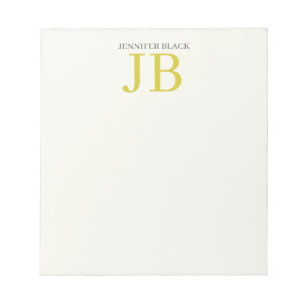 Bloc-note Monogramme Professionnel Couleur Pastel Moderne Si