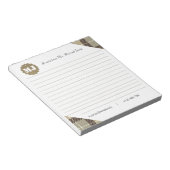 Bloc-note Monogramme professionnel élégant Script Tartan (Incliné)