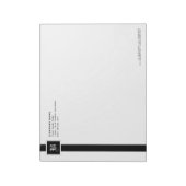 Bloc-note Monogramme professionnel en bande noire et blanche (Tourné)