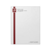 Bloc-note Monogramme professionnel en bande rouge et blanche (Tourné)