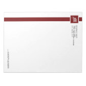 Bloc-note Monogramme professionnel en bande rouge et blanche (Devant)