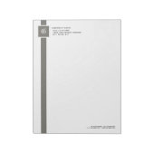 Bloc-note Monogramme professionnel Gris et Blancs 11" x 8 (Tourné)