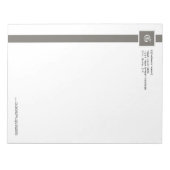 Bloc-note Monogramme professionnel Gris et Blancs 11" x 8 (Devant)