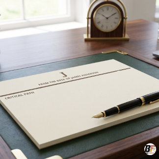 Bloc-note Monogramme professionnel minimaliste "De la part d