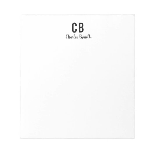 Bloc-note Monogramme professionnel minimaliste minimaliste m (Devant)