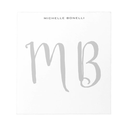 Bloc-note Monogramme professionnel simple minimaliste (Devant)