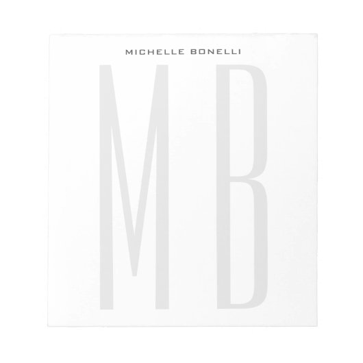 Bloc-note Monogramme Professionnel Simple Minimaliste (Devant)