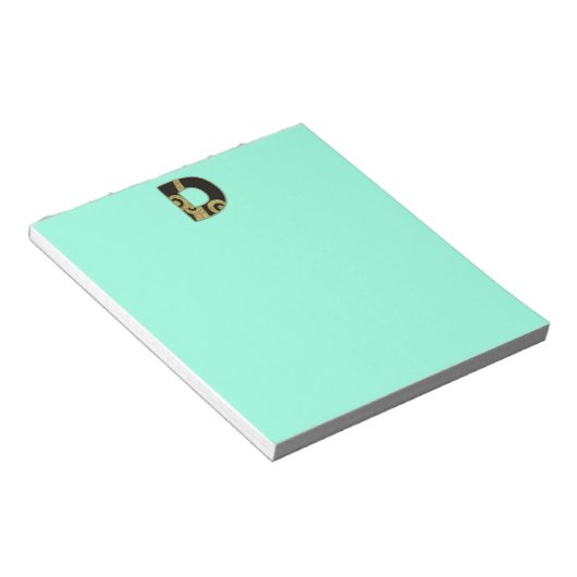 Bloc-note monogramme rétro - D (Incliné)