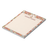 Bloc-note Monogramme Rétro Fleurs Ditsy Abstraites (Tourné)