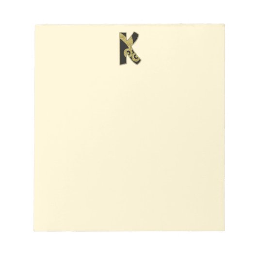 Bloc-note monogramme rétro - K (Devant)