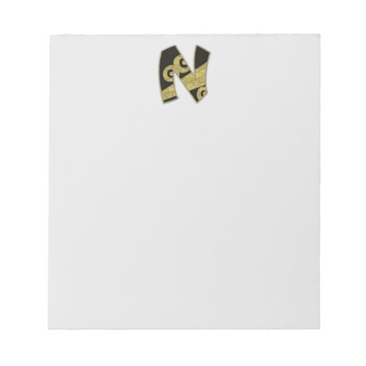 Bloc-note monogramme rétro - N (Devant)