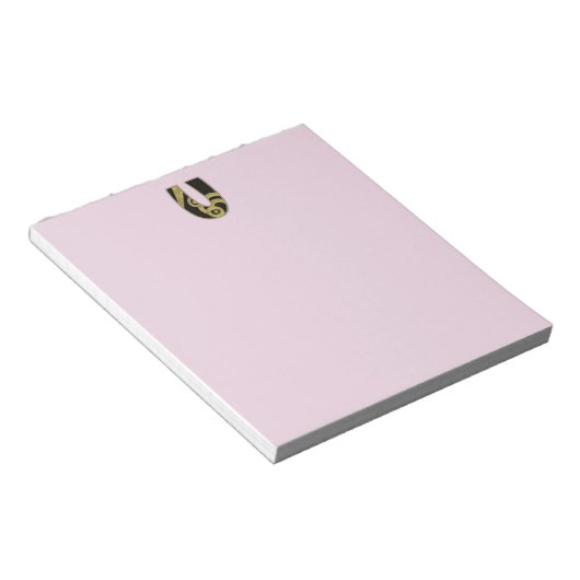Bloc-note monogramme rétro - U (Incliné)