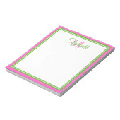 Bloc-note Monogramme rose et vert Preppy (Tourné)