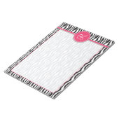 Bloc-note Monogramme rose Fille Zebra Impression (Incliné)