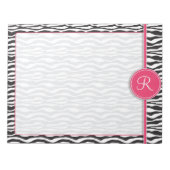 Bloc-note Monogramme rose Fille Zebra Impression (Devant)
