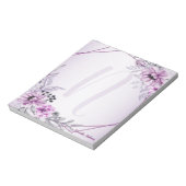 Bloc-note Monogramme rose Floral Violet Violet Cadre moderne (Tourné)