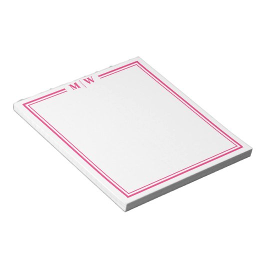 Bloc-note Monogramme Rose Foncé (Incliné)