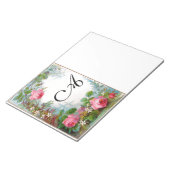 Bloc-note monogramme rose & JASMINES (Incliné)