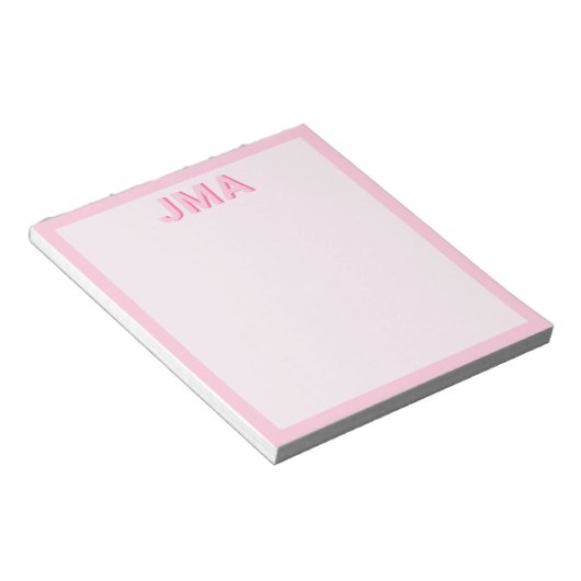 Bloc-note Monogramme rose moderne simple (Incliné)