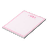 Bloc-note Monogramme rose moderne simple (Tourné)