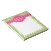 Bloc-note Monogramme rose Motif de point de diamant blanc ve (Incliné)