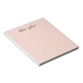 Bloc-note Monogramme rose pâle élégant moderne féminin joli (Incliné)