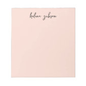 Bloc-note Monogramme rose pâle élégant moderne féminin joli (Devant)