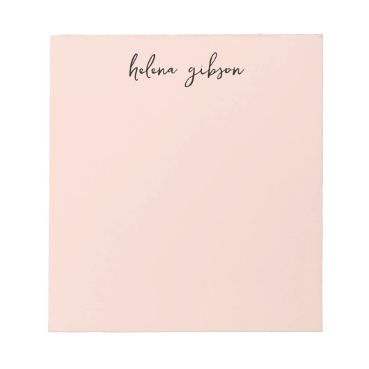 Bloc-note Monogramme rose pâle Élégant Moderne Feminine Plut (Devant)