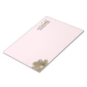 Bloc-note Monogramme Rose Pastel Or Floral Aquarelle Chic (Incliné)