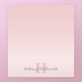 Bloc-note Monogramme rose personnalisé et votre nom