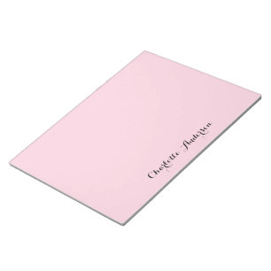 Bloc-note Monogramme rose rose rose moderne minimaliste fémi