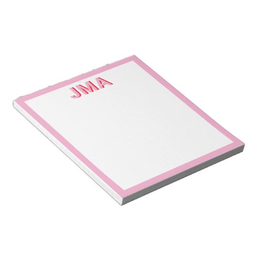 Bloc-note Monogramme rose simple (Incliné)