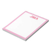Bloc-note Monogramme rose simple (Tourné)
