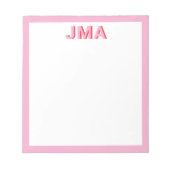 Bloc-note Monogramme rose simple (Devant)