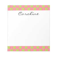 Monogramme rose vert mignon Chic Polka Motif