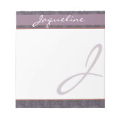 Bloc-note Monogramme rouille bleu foncé mauve (Devant)