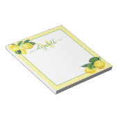 Bloc-note Monogramme rustique pays citron aquarelle pois (Incliné)