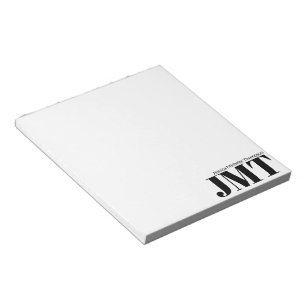 Bloc-note Monogramme simple blanc et noir