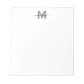 Bloc-note Monogramme Simple Bleu Marine (Devant)